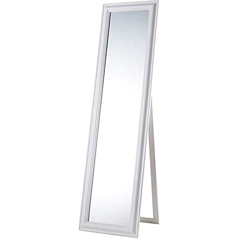 MONTEMAGGI Espejo de pie con inclinación Ajustable de Madera Blanco Mate Cover