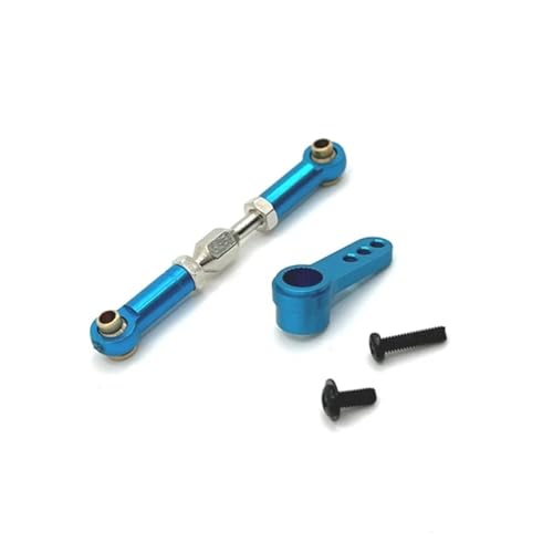 Metal 25T Servo Arm Steering Link Rod Compatible with 1/16 RC Car Upgrade Parts Accessories Compatible with H16 16207 16208 16209 16210(Blue)