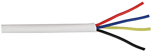 Cable de señal de 4 núcleos Pro Power para sistemas de alarma con cubierta blanca de PVC 100m
