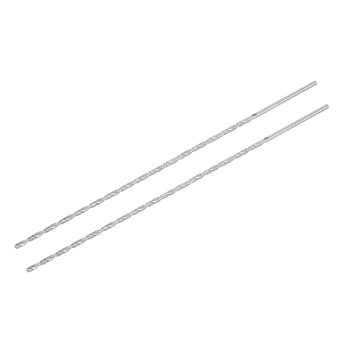sourcing map 2 Stk. HSS Spiralbohrer (Hochgeschwindigkeitsstahl) Extra lange Twist Bohrer 2,5mm Bohrdurchmesser 200mm Länge