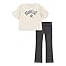 Converse Girls' Boxy Tee and Flared Legging Set, Dark Matter, Large