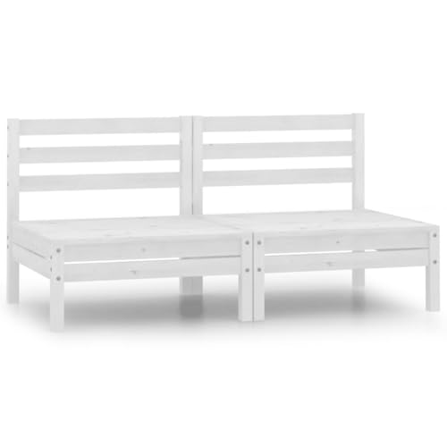 vidaXL Gartensofa 2-Sitzer, Gartenmöbel 2 Mittelsofa, Modular Sofa...