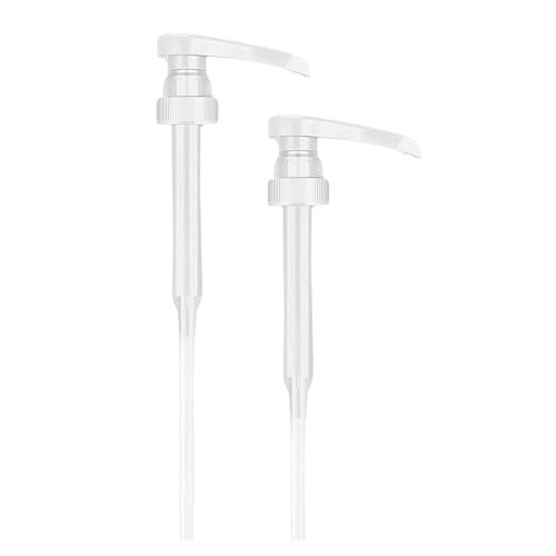 Image of Syrup Pump, Compatible with 750ml Torani, Davinci & Skinny, 2-Pack, White | Leak-free, 1 /4oz precision pump with locking nozzle. Great for coffee bar accessories, dirty soda stations & dessert sauces