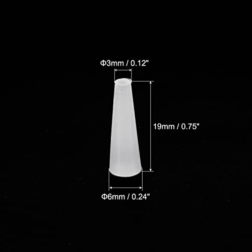 Image of MECCANIXITY Silicone Rubber Tapered Plug 3mm to 6mm Solid White for Powder Coating, Painting, Anodizing, Plating, Sandblasting, Laboratory Use 20 Pieces