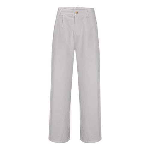 Pantalon d'été agréable et léger coupe ample en lin traditionnel - 5
