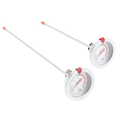 UTHCLO 2個 ステンレス製 耐熱温計 クリップ付き 油温計 対応