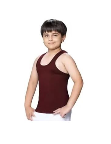 Image of Kid's Colour Vest RN, 100% Cotton Fabric, Kids Multicolored Vest for Boys and Girls, Ganji Banyan for Kid, Childern Sleeveless Baniyan