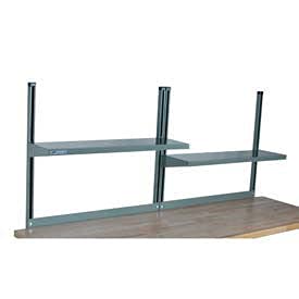 4-8BCS Flat Shelf for 96" Workbench, 16 Gauge Steel, Blue, 88" Length, 12" Height