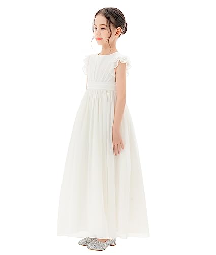 ekidsbridal Ruffle Chiffon Baptism Dresses for Girls Celebratory Gowns for Parties 8224
