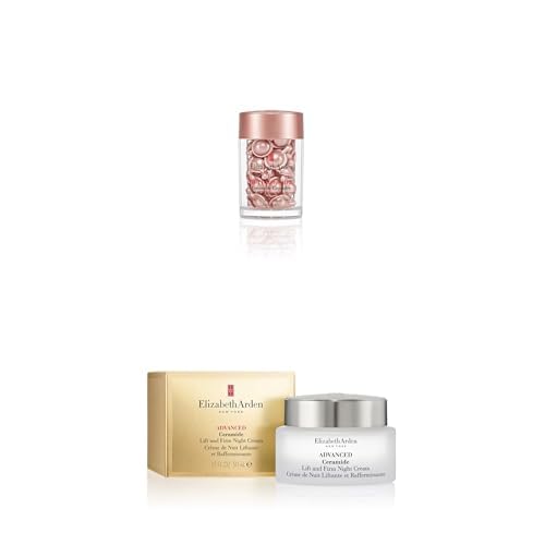 Elizabeth Arden Retinol + HPR, Cápsulas de Sérum de Ceramidas y Retinol de Alta Eficacia, 30 Cápsulas + Advanced Ceramide, Crema Antiedad con Ceramidas y Extracto de Edelweiss, de Noche, 50 ml
