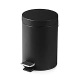 Compactor Poubelle à pédales en métal avec seau intérieur amovible, 3 L, 16,8 x 25 cm, gamme Grena, noir, RAN10857
