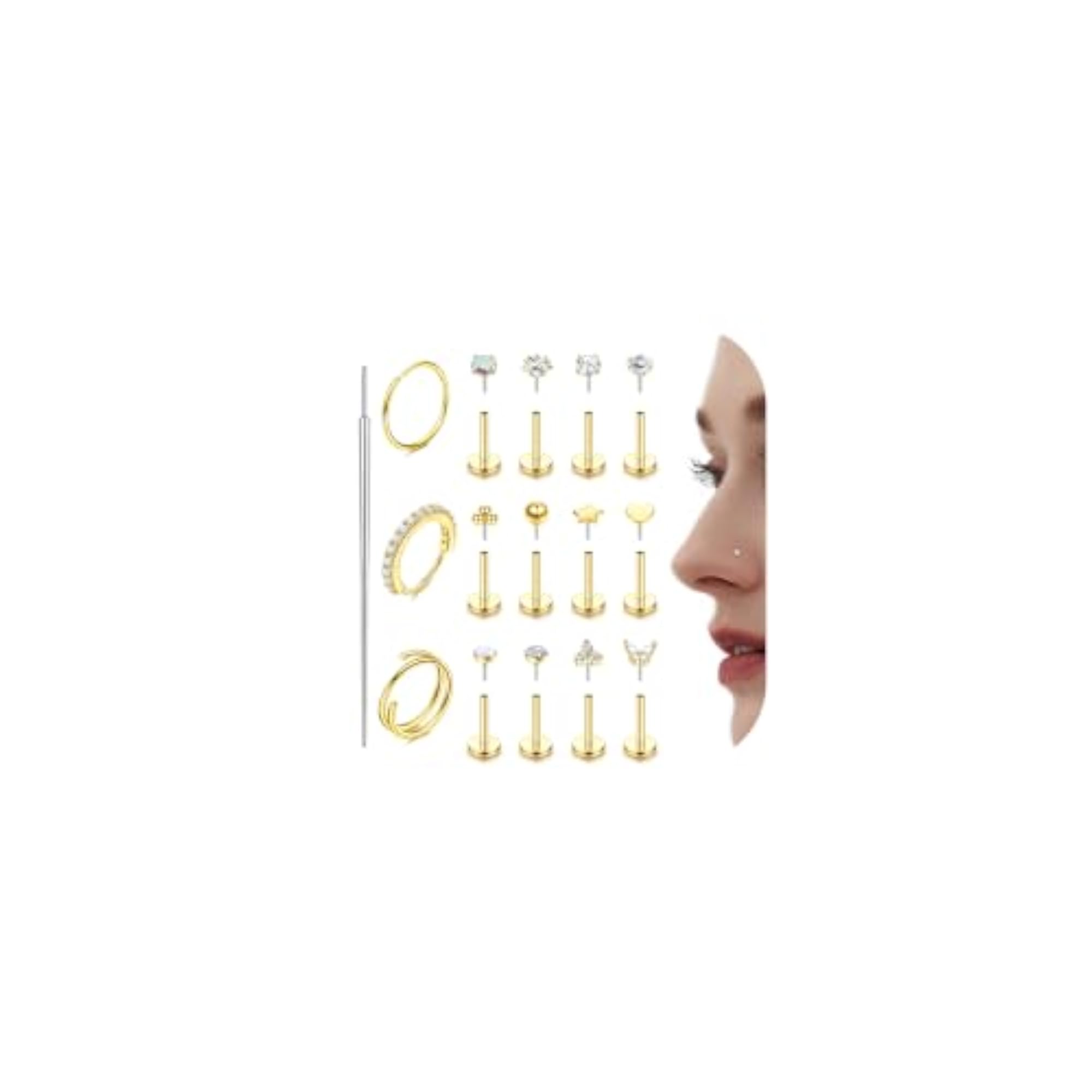 14K Gold Filled Nose Ring Studs for Women