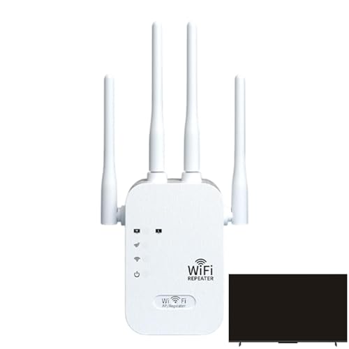 Repetidor inalámbrico, Extensor WiFi - 1,2 Gbps de Refuerzo de señal de Inicio | Enrutador de Red de 4 Puertos con Puerto Gigabit Ethernet, Banda Doble 5GHz/2.4GHz para el hogar