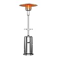 48000 Btu Propane Patio Heater, Outdoor Tall Standing Heater with Adjustable Shelf, Wheels, Safety Tilt Switch, Stainless Steel Burner for Patio Deck Home Commercial Use, Silver
