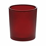 Farbe : Rot INNA-Glas Teelichthalter Glas Mali, dunkelrot-matt, 8,2cm, Ø7cm - Laterne