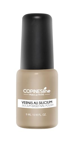 COPINESLINE - Vernis Silicium Taupe - Actifs Fortifiants - Longue Tenue - Sans Perturbateurs Endocriniens - Convient Femmes Enceintes & Vegan - 5ml