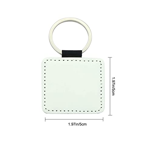Image of 12 Pcs Sublimation Blank Keychains,PU Leather White Keychains Ornament Pendants for Man Women Crafts Heat Transfer