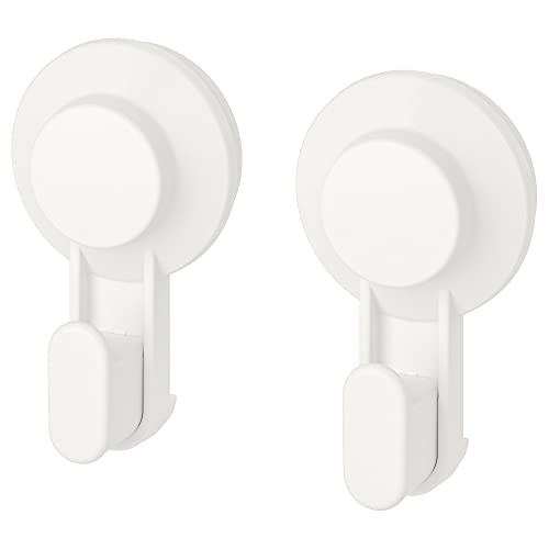Ikea TISKEN - Gancho con ventosa, blanco (paquete de 2) (ikea_41 (nuevo))
