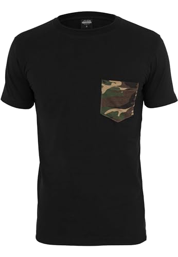 Urban Classics Bekleidung Pocket tee Camiseta, Hombre, Multicolor (Blk/Camo), S