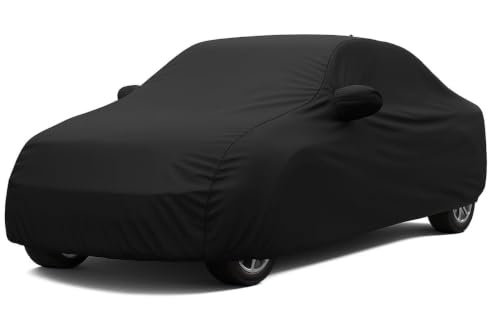 Image of ULTRA SHIELD All Weather Water-Resistant Car Cover for Tata Manza | Durable Light-Weight Triple-Stitched Fabric, UV Protection, Dust-Proof | Mirror Pockets, Full Elastic | Black