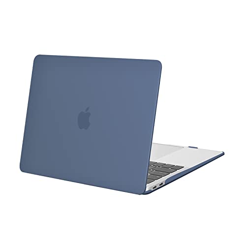 Image of MOSISO Compatible with MacBook Air 13 inch Case 2022 2021 2020 2019 2018 Release A2337 M1 A2179 A1932 Touch ID, Plastic Hard Shell Cover Compatible with MacBook Air 13.3 inch Case, Steel Blue