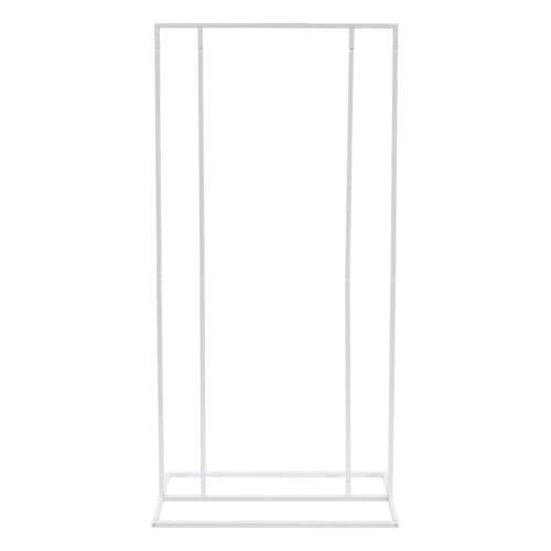 Eckig HintergrundstäNder Metall Traubogen Hochzeit Quadratischer Metallbogen Stand Hintergrund Bogen Quadratischer Metall-Hintergrundständer für Hochzeiten Geburtstagsfeiern usw 2x1M Weiß