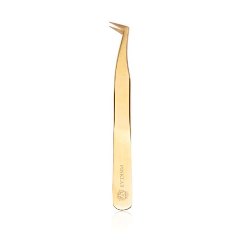Rev Pro Gold 90 degree tweezer for 3D 6D Eyelash Extensions by PINKLAB