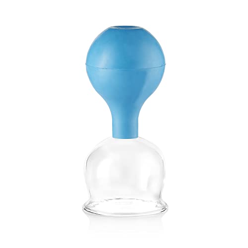 Pulox Pot à ventouses en verre véritable Plusieurs tailles et couleurs (62 mm, bleu) Cover