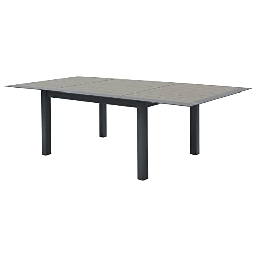 Hespéride Table de Jardin Extensible Allure Effet Bois Muscade & Graphite