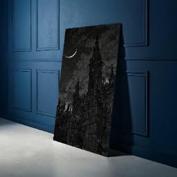 Tableau de cathédrale gothique nocturne pour créer une ambiance cabinet de curiosités au salon