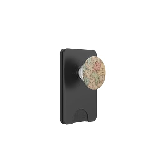 Funda de Mapa del Mundo PopSockets PopWallet Evita Caídas con Sistema MagSafe