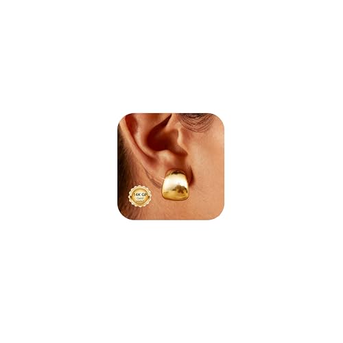 Morfetto Ear Cuff Pendientes Sin Agujero Dorados Mujer - 3 Pares de Pendientes de Clip en Oro 14k Hipoalergenicos Ajustables Ideales Para Falso Piercing Helix y Conch Regalo de Joyería Chunky