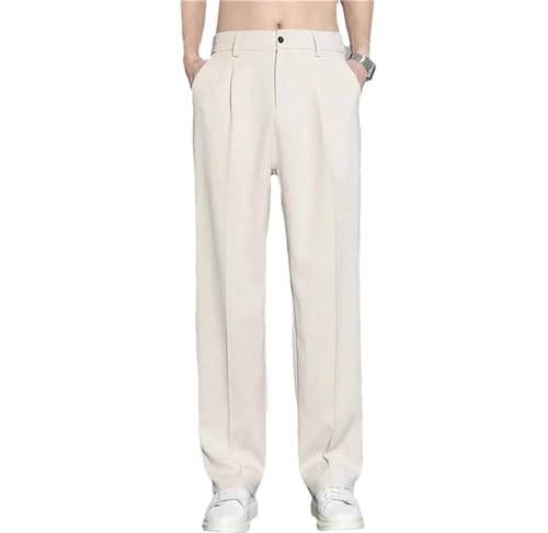 Men Suit Casual Pant Solid Wide Leg Business Trousers Straight Streetwear Comfortable Fabric Oversize Pants