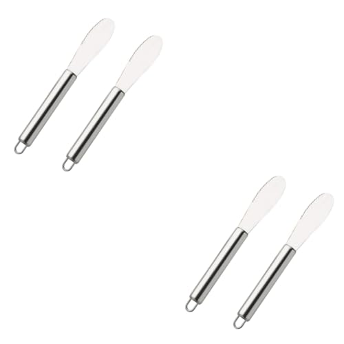 TOPPERFUN 2 Series Hornear Callejero Manteca Pastel De Crema Cuchillo De Crema Glaseado Más Suave Raspador De Torta Espátula Para Untar Mantequilla Espátulas De Pastelería Plata 2 Piezas*2