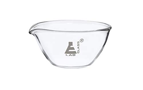 Evaporating Basin, 45Ml - Flat Bottom, With Spout - Borosilicate 3.3 Glass - Mixing Dish Bowl, Laboratory, Kitchen, Crafts - Eisco Labs #TOP10