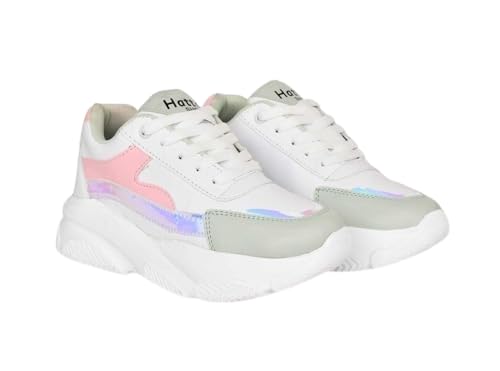 Synthetic Lace Sneakers for Girls (Multicolor) for Women (White)-image-14