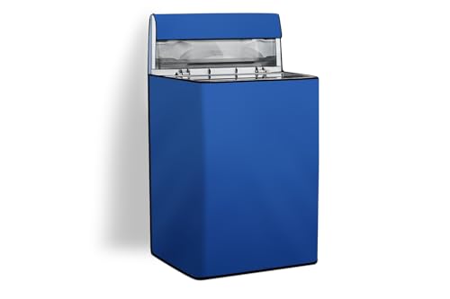 Stylista Fully Automatic Top Load Washing Machine Cover | Waterproof & Dustproof | Long-Lasting, Washable & Easy-Care Fabric | Inlet & Outlet Pipe Cut-Out Design, Royal Blue, Polyester, (56x56x88 CM)