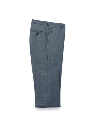 Paul Fredrick Men's Wool Sharkskin Flat Front Pants