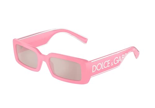 Dolce & Gabbana DG6187 3262/5 53MM Pink/Light Pink Mirror Silver Rectangular Sunglasses for Women +BUNDLE with ACCESSORY EYEWEAR KIT