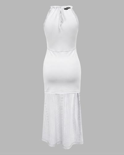 Image of CHICME Womens Summer Halter Ruched Bodycon Long Dresses