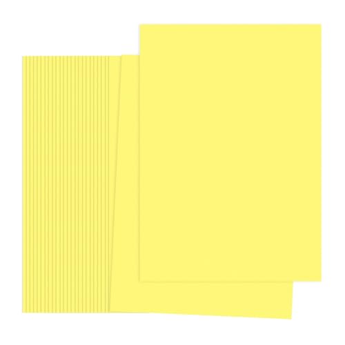 Papel amarillo brillante de doble cara 70gsm A4, ideal para manualidades y arte DIY.