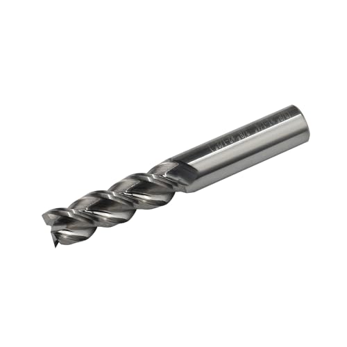 Image of Square End Mill JESTUOUS Carbide 3 Spiral Flute Drill Bits 3 /8 inch Shank Dia.1-1 /4 inch Cut Length for Milling Ferrous and Non-Ferrous Materials,1 Piece