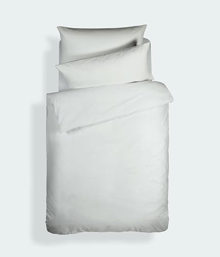Parure de lit de 90 cm coton percale blanc housse de couette drap