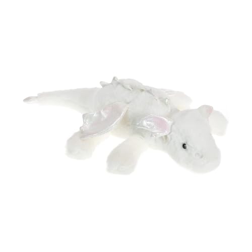 Peluche Dragon Allongé 60cm, Dragon Agneau Doudou Super Doux, Coussin Enfant Forme Dragon Rose&Vert, Jouet Peluche Garçons Filles (Blanc)