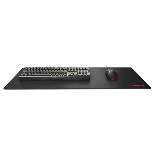 MP 2000, Tappetino Mouse in Tessuto Premium, Formato XXL (800 x 350 x 5 mm), Superficie Liscia, Precisa, Bordi Cuciti, Antiscivolo, Arrotolabile, Nero - Mouse gaming - Immagine 1