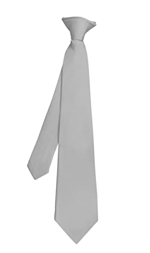 Moda Di Raza Boys Tie, Clip On Tie, Ties For Boy, Toddler Tie, Woven Fabric Microfiber, Kids Tie, Boys Clip On Tie - Silver #TOP2
