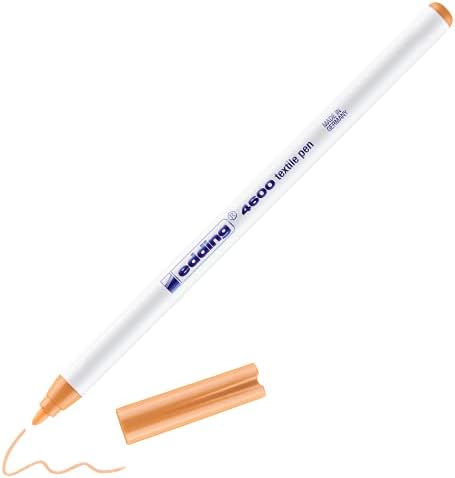 Edding 4600 Textile Pen - Grey - 1 Pen - Round Nib 1 Mm - Permanent Fabric Pens for Drawing On Textiles, Wash-Resistant to 60 °C - Fabric Pen, 4-4600012