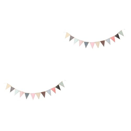 OKUMEYR 2 Pcs Triangle Banner Flags Banner Paper Bunting for Parade Decorations Decorations Random Color