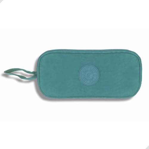 Estojo Escolar para Lápis e Canetas com 3 Compartimentos e bolsinho interno, ideal para Escola Trabalho, Faculdade, Adultos e Adolescentes unisex, Prático, compacto Premium 22,5x11cm (Verde)