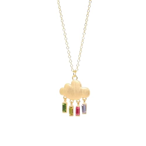 Collier nuage en zircon quatre couleurs plaqué or : un bijou d'exception chic et luxueux